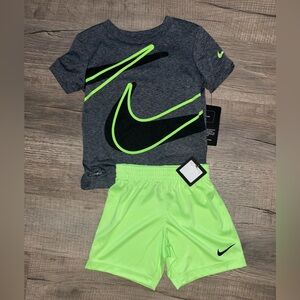 SOLD - Nike Kids Matching Set in Gray and Neon Green